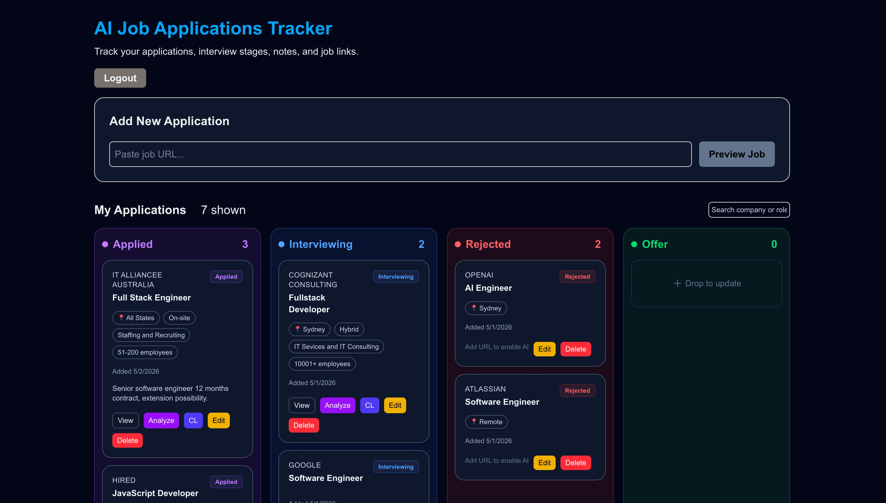AI Job Application Tracker